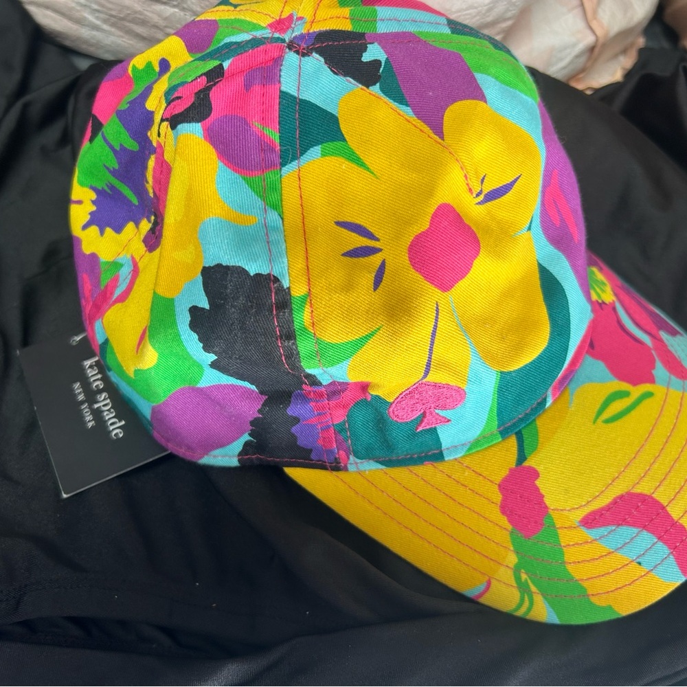 Kate Spade Vibrant Floral Cap - Yellow and Pink